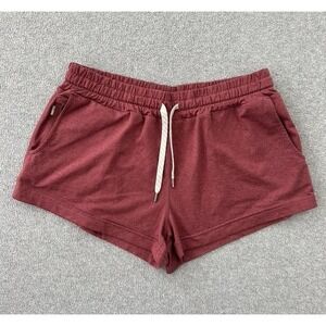 Vuori Shorts Womens Small Red Fleece Halo Sweat 3in Inseam Pockets Lounge